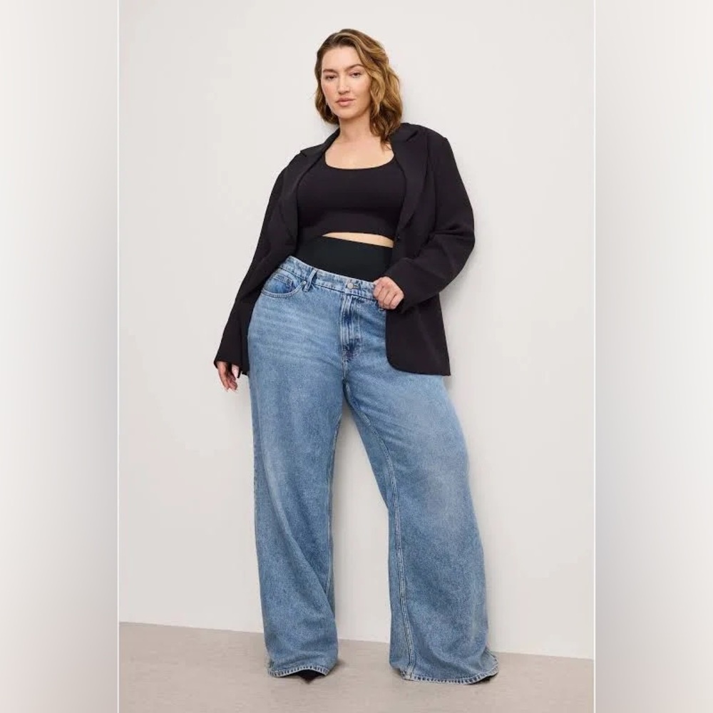 NWT Good American Good Ease Solution Denim Size 6, Indigo